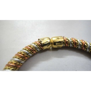 PLAIN Copper & Brass Twisted Braid Cuff Bracelet Wristlet Wristband - 7 mm Thick